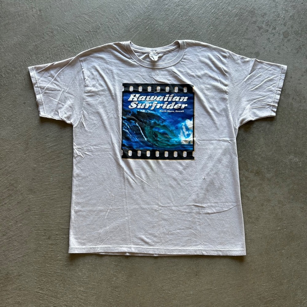 Vintage 90s Hawaiian Surfrider Shirt Size XL Gray North Shore Hawaii Surfing